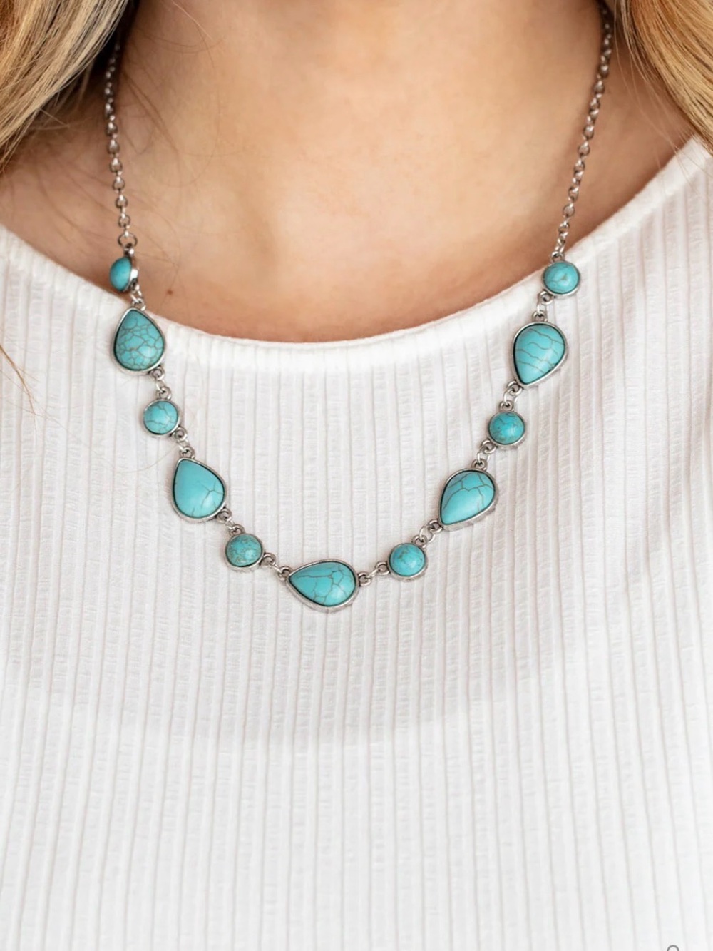 Heavenly Teardrops Blue  Necklace